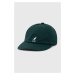 Bavlněná baseballová čepice Kangol zelená barva, s aplikací
