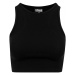 Ladies Cropped Rib Top - black