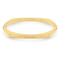 Calvin Klein Pozlacený pevný náramek z oceli Bold Metals 35000556 6,8 cm