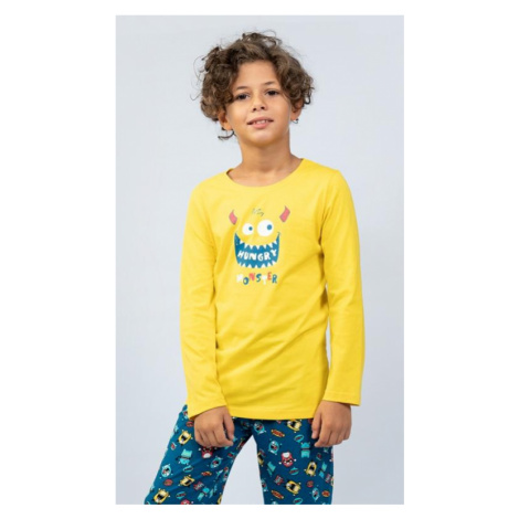 Dětské pyžamo dlouhé vienetta Secret Monster | žlutá