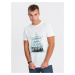 Ombre Men's printed cotton t-shirt - white