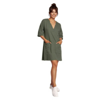 Bewear Dámské mini šaty Rabyang B233 khaki Zelená