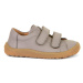 FRODDO TENISKY LEATHER D-VELCRO II Light Grey | Dětské barefoot tenisky