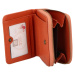 Dámská menší praktická koženková peněženka na zip Ladd, oranžová