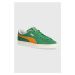 Semišové sneakers boty Puma Suede Patch zelená barva, 395388