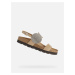 Béžové dámské kožené sandály s ozdobnými detaily Geox Brionia