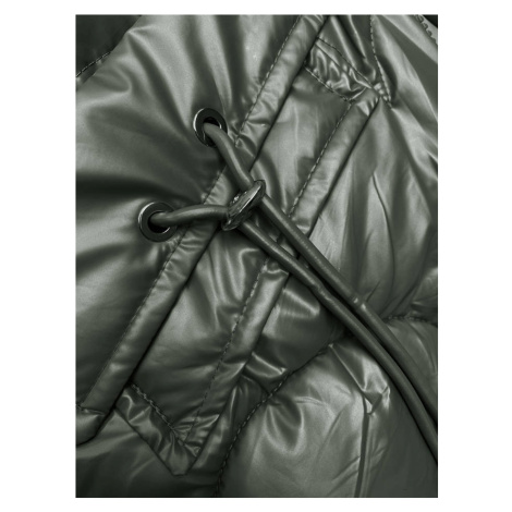 Vypasovaná vesta v khaki barvě s kapucí (B8172-11) S'WEST