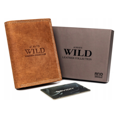Pánská kožená peněženka s vnější platební kapsou Wild