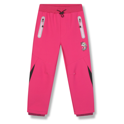 Dívčí softshellové kalhoty, zateplené KUGO HK5617, růžová Barva: Růžová