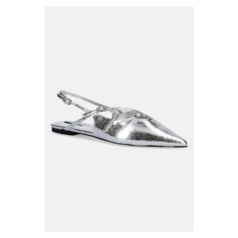 Baleríny Steve Madden Cianna stříbrná barva, s odkrytou patou, SM11003709