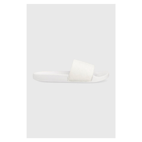 Pantofle Calvin Klein POOL SLIDE - MONO dámské, bílá barva, HW0HW01624