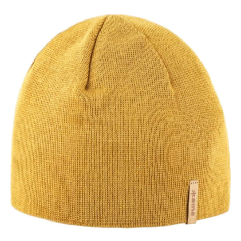 KAMA A02 pletená merino čepice, žlutá