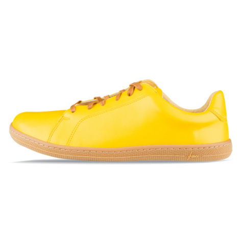 Vasky Barefoot Glory Yellow - Pánské kožené barefoot tenisky / botasky žluté česká výroba ze Zlí