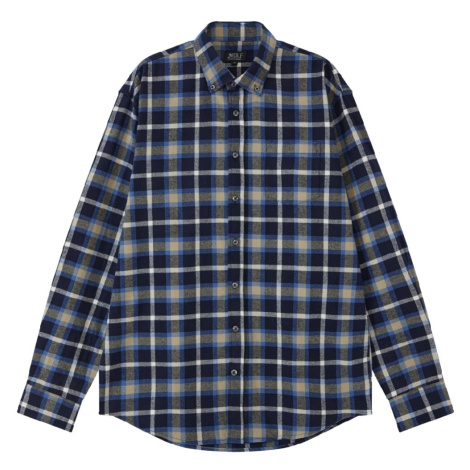 Pánská flanelová košile - Wolf K2451, tmavě modrá Barva: Modrá tmavě