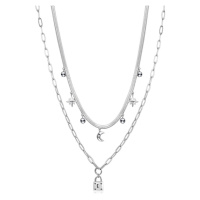 Brosway Dvojitý ocelový náhrdelník s přívěsky Chant BAH47