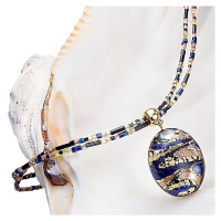 Lampglas Úžasný dámský náhrdelník Egyptian Queen s perlou Lampglas s 24karátovým zlatem NP28