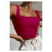 Madmext Mad Girls Fuchsia Crop Top Mg985