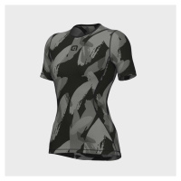 ALÉ Cyklistické triko s krátkým rukávem - BRUSH INTIMO LADY - šedá/černá
