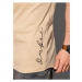 Béžové pánské tričko s nápisem Ombre Clothing S1387