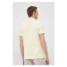 Polo tričko Karl Lagerfeld žlutá barva, s aplikací