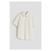 H & M - Bavlněná košile's krátkým rukávem - béžová
