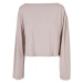 Ladies Short Modal Bateau Necklinie Longsleeve - warmgrey