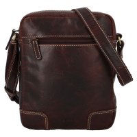 Pánská kožená crossbody taška Diviley wild cowboy, tmavě hnědá