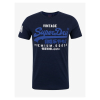 Tmavě modré pánské tričko s potiskem Superdry