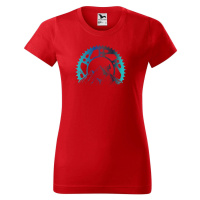 DOBRÝ TRIKO Dámské tričko s potiskem Horská jízda Barva: Červená