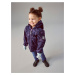 Tmavě modrá holčičí vzorovaná zimní bunda s kapucí name it Malta