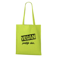 DOBRÝ TRIKO Bavlněná taška s potiskem Vegan, protože chci Barva: Limetková