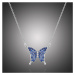 Éternelle Náhrdelník se zirkony Martina - motýl NH1194-930456 Stříbrná 44 cm