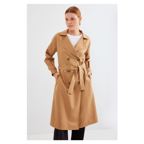 Bigdart 5853 Double Breasted Collar Trench Coat - Tan