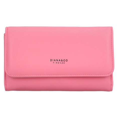 Elegantní dámská koženková peněženka Žofie, výrazná růžová Diana & Co