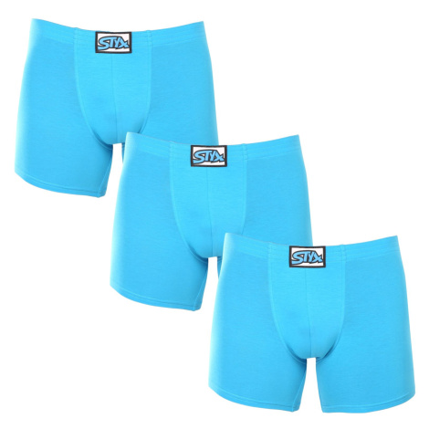3PACK pánské boxerky Styx long klasická guma světle modré (3F1169)