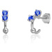 JVD Stříbrné náušnice kruhy s modrými zirkony SVLE0701XH2M100