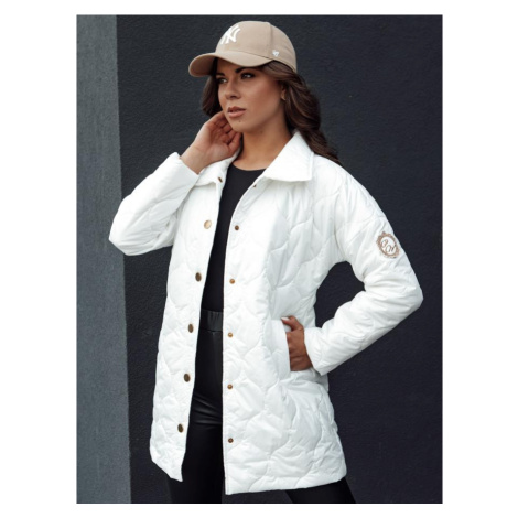 Bílá prošívaná dámská bunda s límcem DStreet
