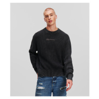 Svetr karl lagerfeld jeans klj ribbed sweater šedá