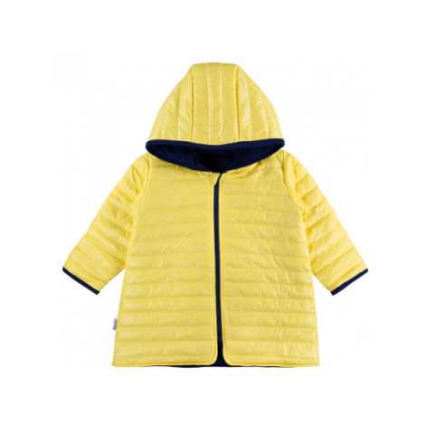 EEVI Dětská přechodová, prošívaná bunda s kapucí - žlutá, vel.