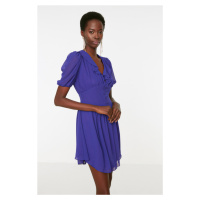 Trendyol fialové detailní stylové večerní šaty