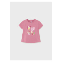 Tričko s krátkým rukávem KVĚTINKA středně růžové BABY Mayoral