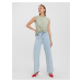 Světle zelený žíhaný crop top VERO MODA June