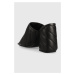 Kožené pantofle Pinko Martine dámské, černá barva, na podpatku, 100666 A0O0 Z99