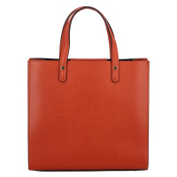 Luxusní dámská kožená kabelka do ruky Amada, tmavě oranžová