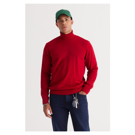 ALTINYILDIZ CLASSICS Men's Red Standard Fit Normal Cut Anti-Pilling Full Turtleneck Knitwear Swe AC&Co / Altınyıldız Classics