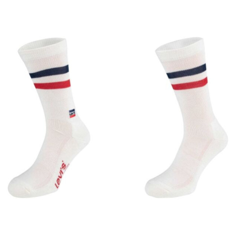 Levi's&reg; REG CUT RETRO SPORT STRIPES 2P Unisexové ponožky, bílá, velikost