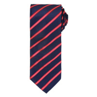 Premier Workwear Sportovní pruhovaná kravata PR784 Navy -ca. Pantone 533C