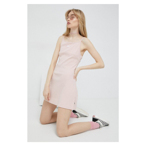Šaty Vans růžová barva, mini, VN0A5LMEBQL1-ROSESMOKE