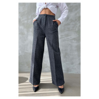 Laluvia Anthracite Premium Quality Cachet Palazzo Pants