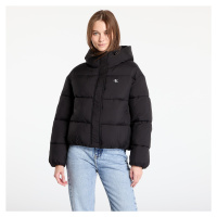 Bunda Calvin Klein Jeans Logo Short Hooded Puffer Jacket Black